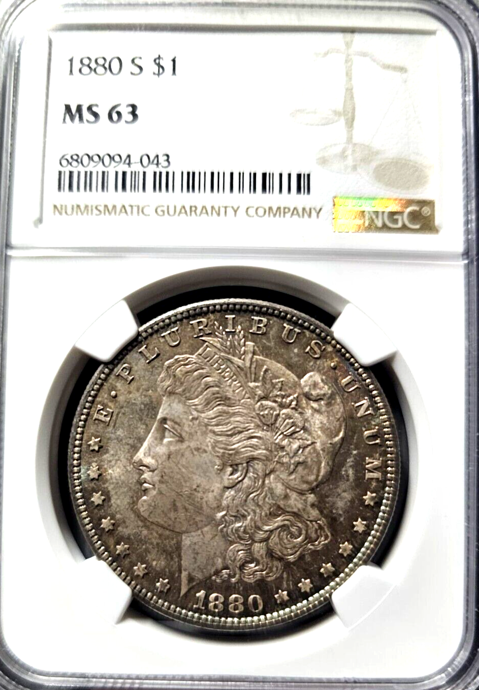 1880-S Morgan Silver Dollar | NGC MS63 | Toning Free Errors/VAM
