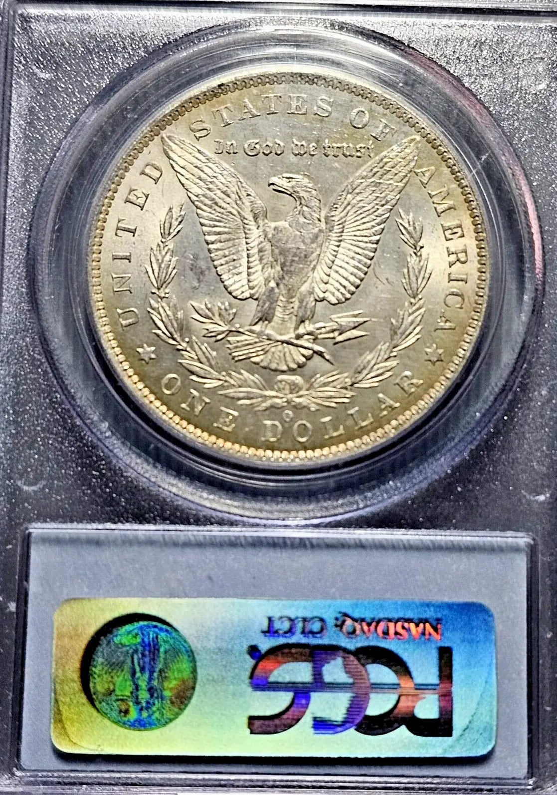1885-O Morgan Silver Dollar | PCGS MS62 | Rainbow Toning
