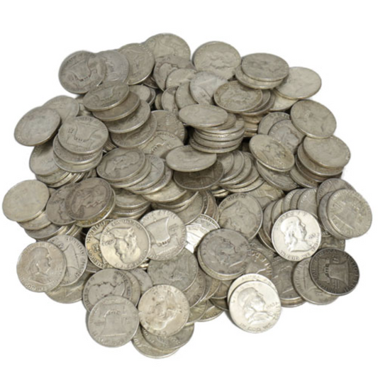 90% Silver Franklin Half Dollars | $100 FV | Circulated