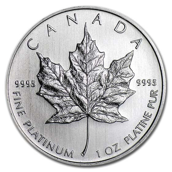 1 oz Canada Platinum Maple Leaf Coin | Random Year