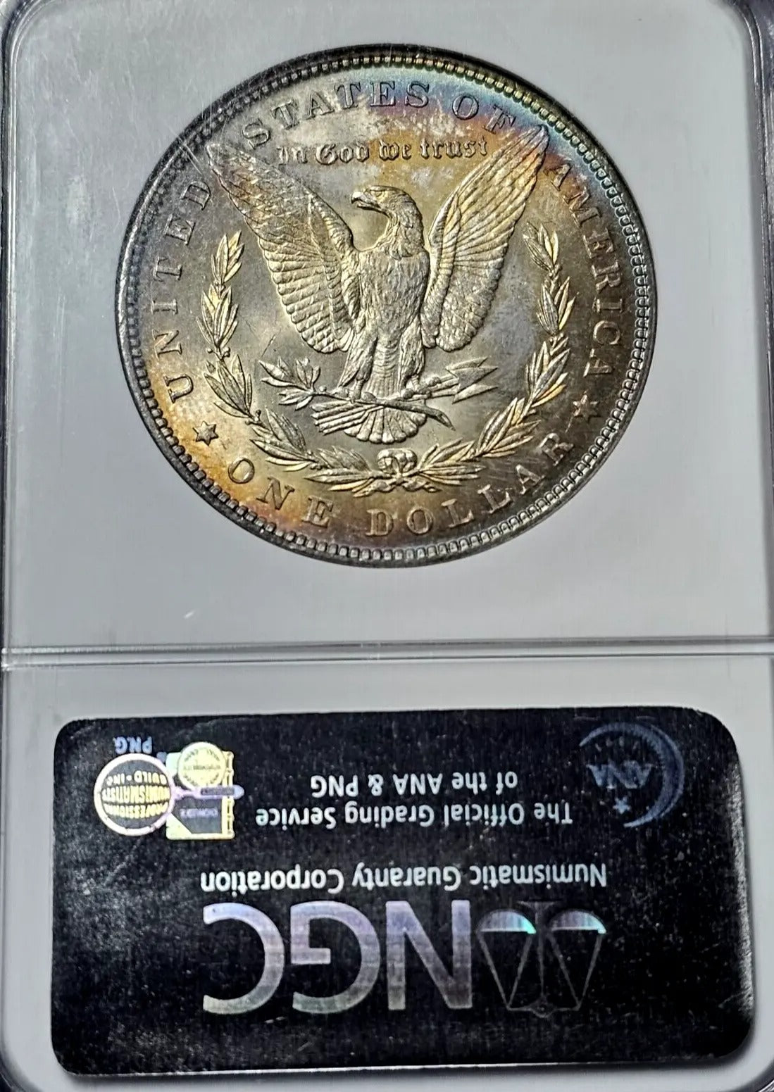 1896 Morgan Silver Dollar | NGC MS63 | Rainbow Color Toned