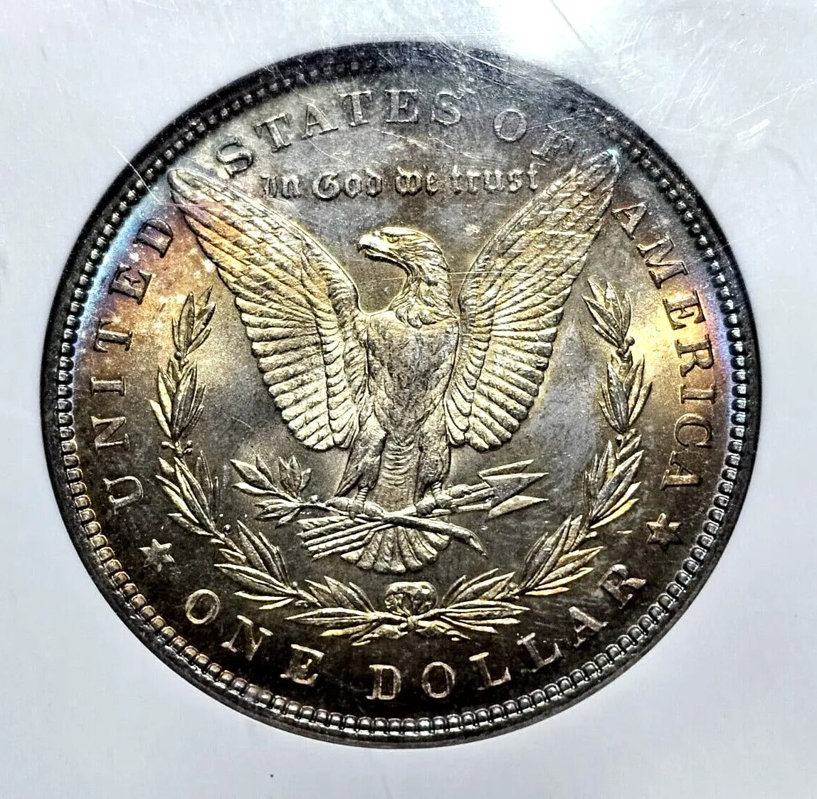 1896 Morgan Silver Dollar | NGC MS63 | Rainbow Color Toned