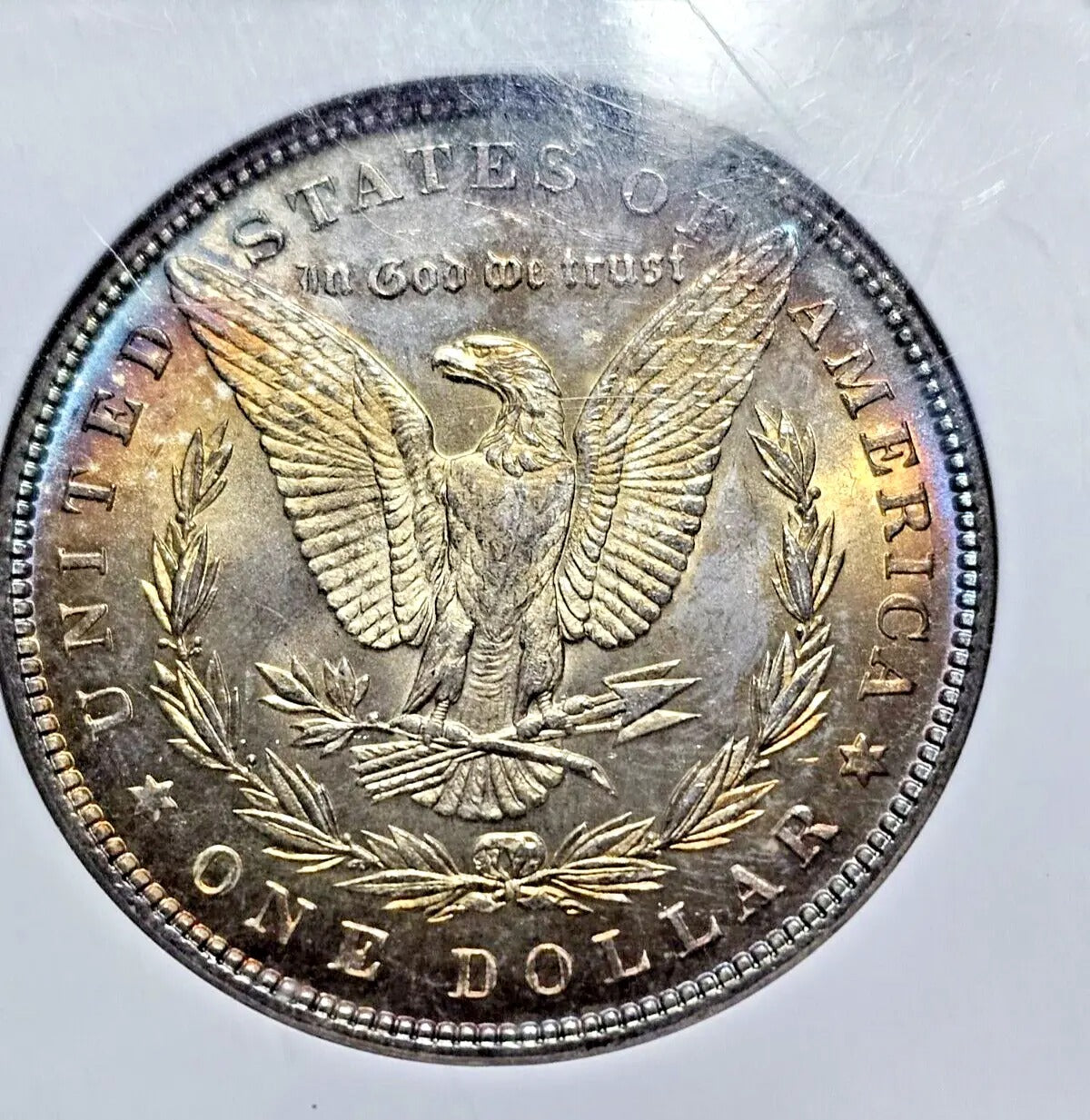 1896 Morgan Silver Dollar | NGC MS63 | Rainbow Color Toned