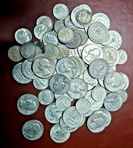 90% Junk Constitutional Silver $1 Face Dimes Quarters Better Than Cull Qty Disc