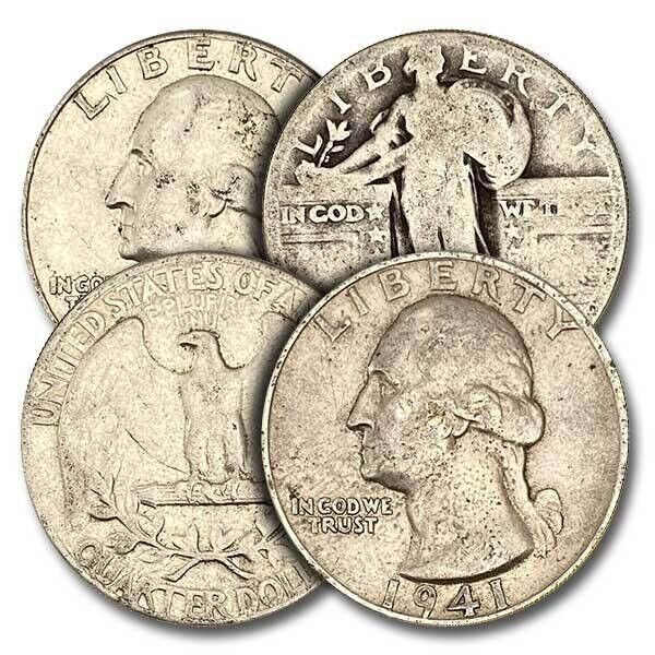 90% Junk Constitutional Silver $1 Face Dimes Quarters Better Than Cull Qty Disc