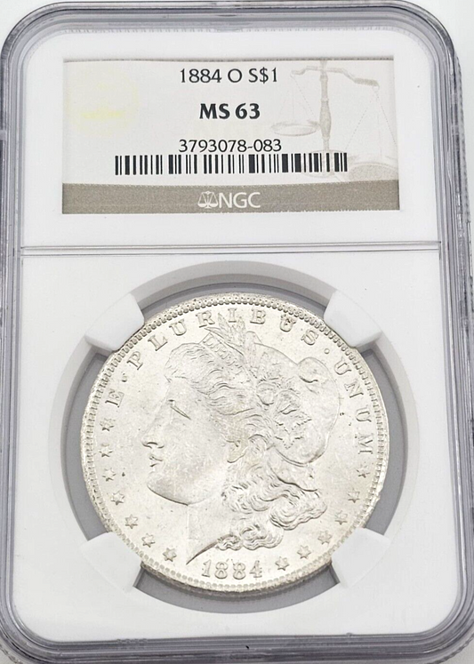 1884-O Morgan Silver Dollar | MS63 NGC | Cartwheels Luster