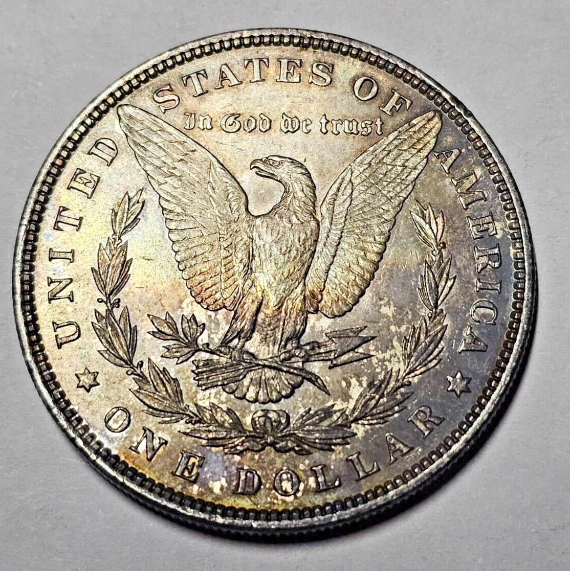 1898 Morgan Silver Dollar | Beautiful Rainbow Toning | UNC Errors