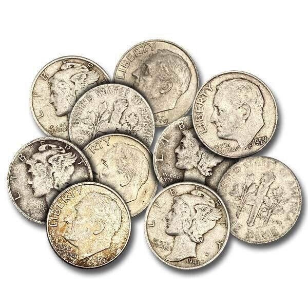 90% Junk Constitutional Silver $1 Face Dimes Quarters Better Than Cull Qty Disc