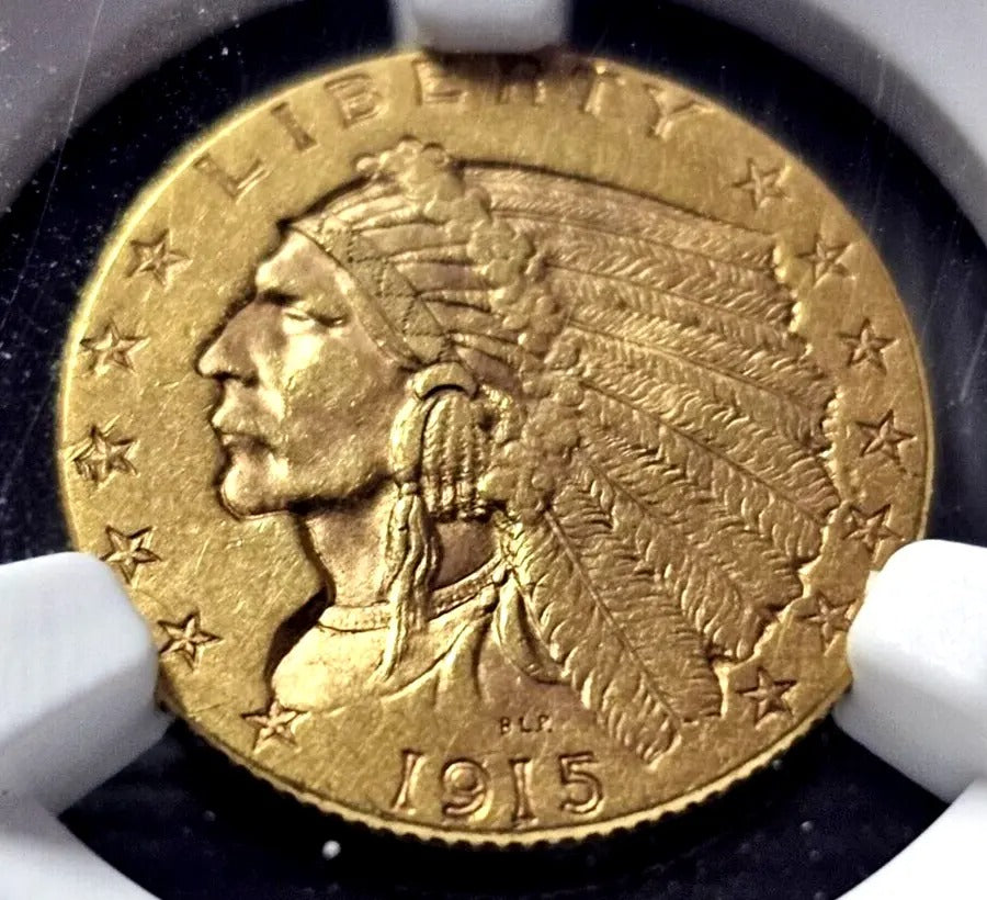 1915 $2.5 Gold Quarter Eagle Coin | NGC AU58