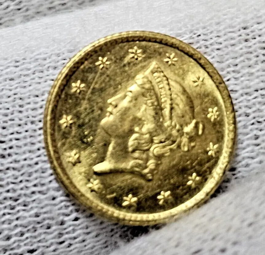 1853 Gold Liberty Head Dollar | AU+ Type 1