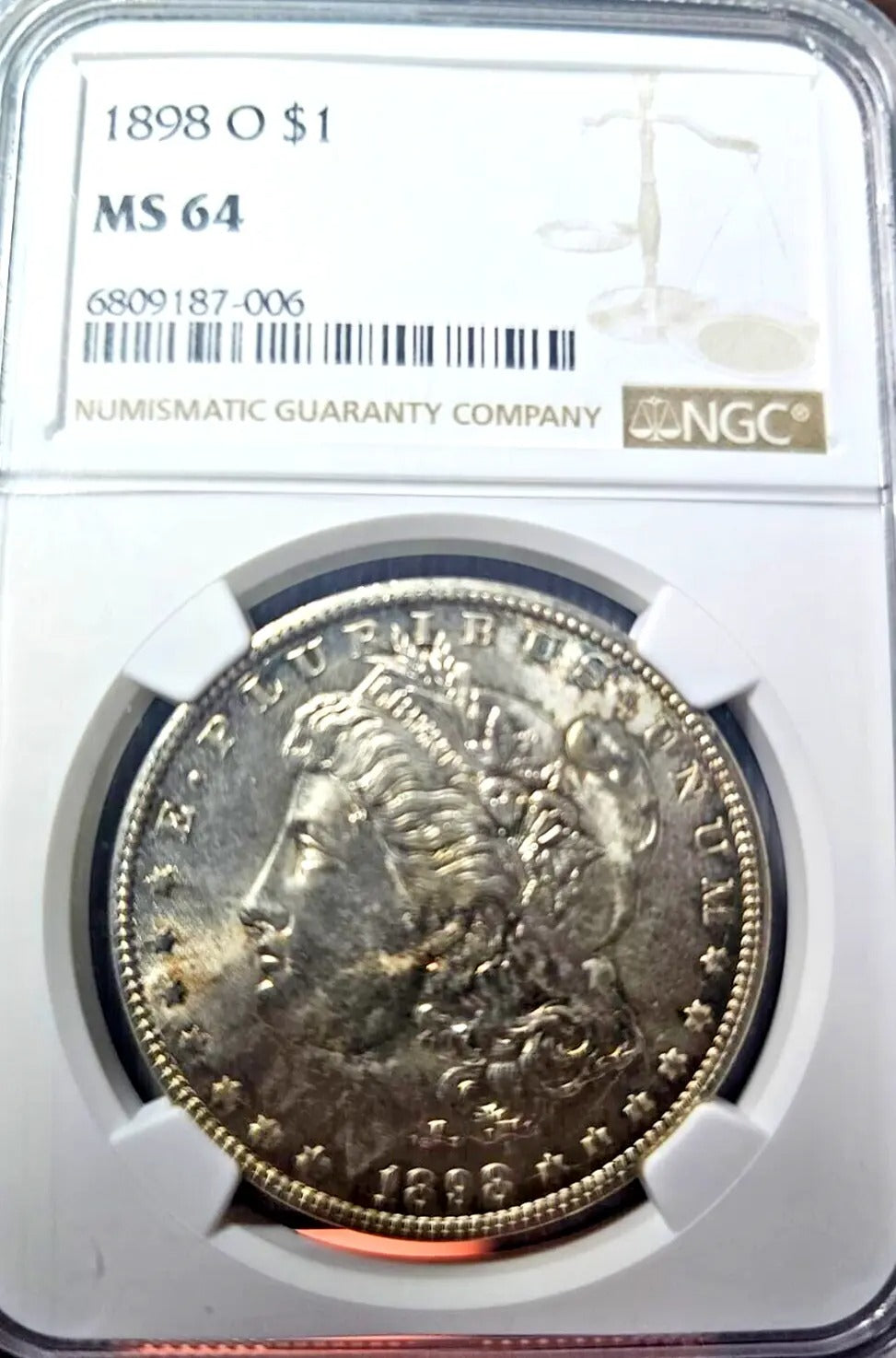 1898-O Morgan Silver Dollar | NGC MS64 | Toned