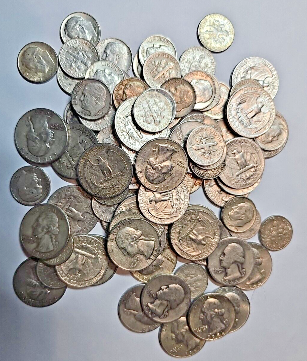 90% Junk Constitutional Silver $1 Face Dimes Quarters Better Than Cull Qty Disc