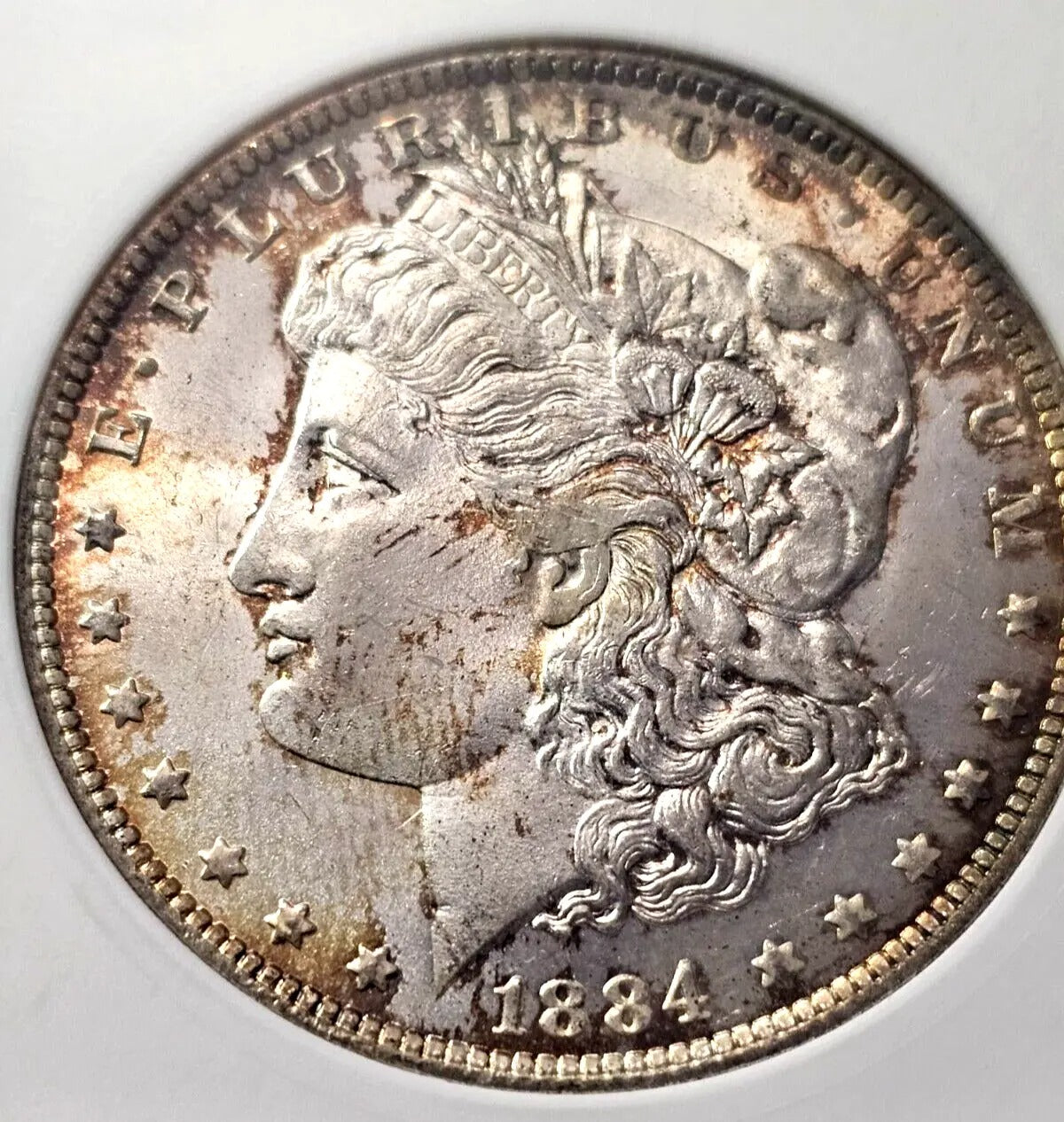 1884-O Morgan Silver Dollar | MS 65 | Toned Soap Box