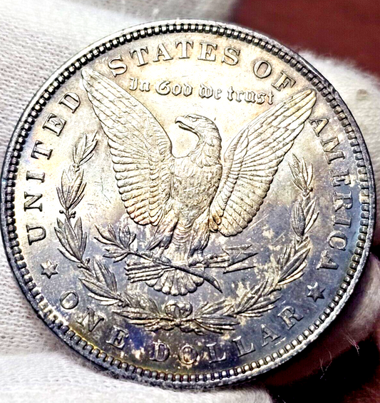 1898 Morgan Silver Dollar | Beautiful Rainbow Toning | UNC Errors