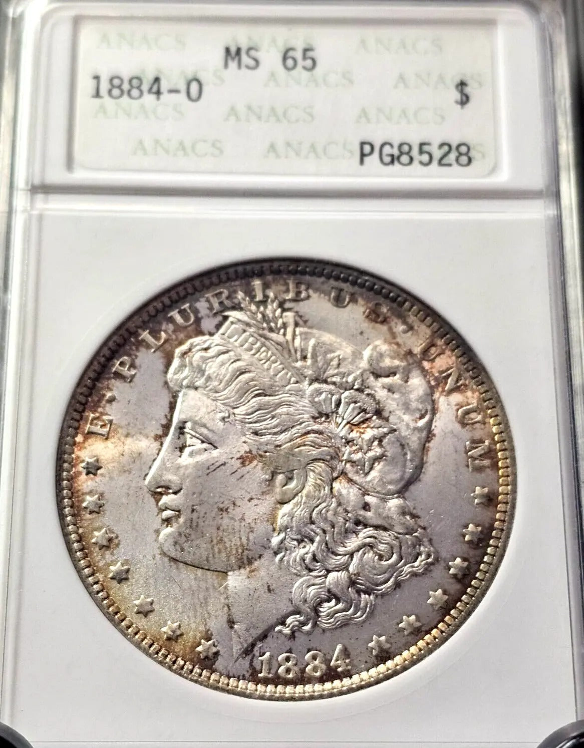 1884-O Morgan Silver Dollar | MS 65 | Toned Soap Box