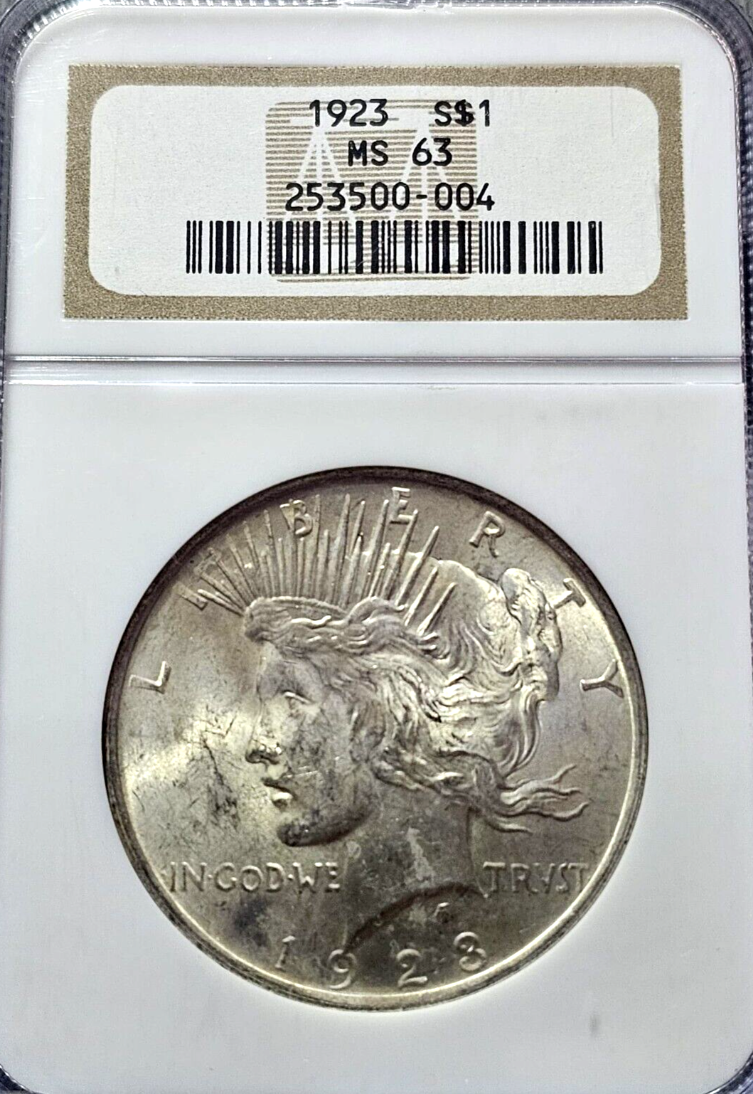 1923 Peace Silver Dollar | NGC MS63 | Toned Luster Nice | Classic Soap Box $1