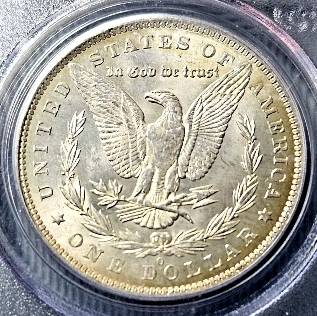 1885-O Morgan Silver Dollar | PCGS MS62 | Rainbow Toning