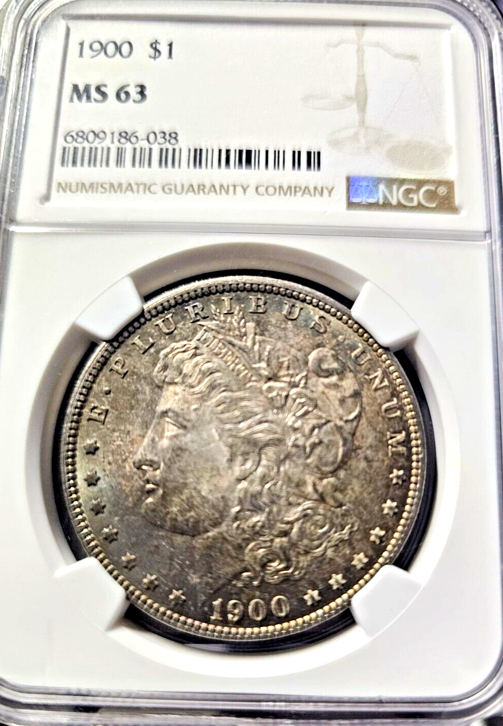 1900 Morgan Silver Dollar | NGC MS63 | Sunset Toning Errors