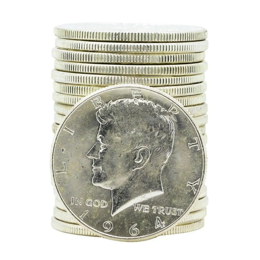 90% Silver 1964 Kennedy Half Dollar | 20 Coin Roll Tube | BU