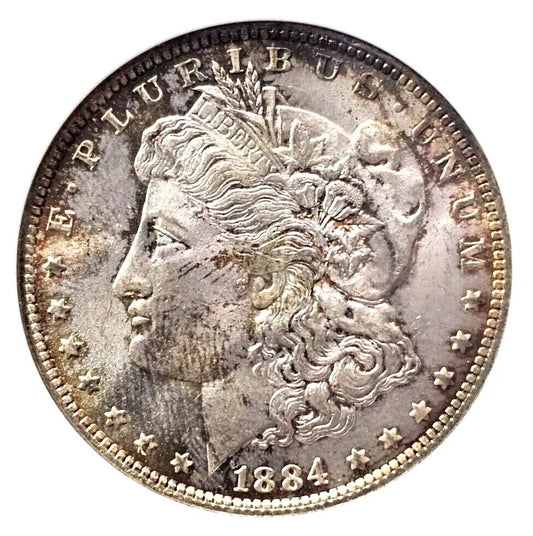1884-O Morgan Silver Dollar | MS 65 | Toned Soap Box