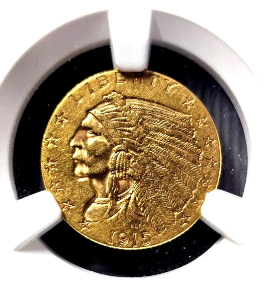 1915 $2.5 Gold Quarter Eagle Coin | NGC AU58