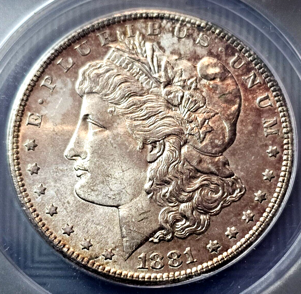 1881-S Morgan Silver Dollar | MS63 | VAM-46+ | Rainbow Toned