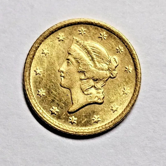 1853 Gold Liberty Head Dollar | AU+ Type 1