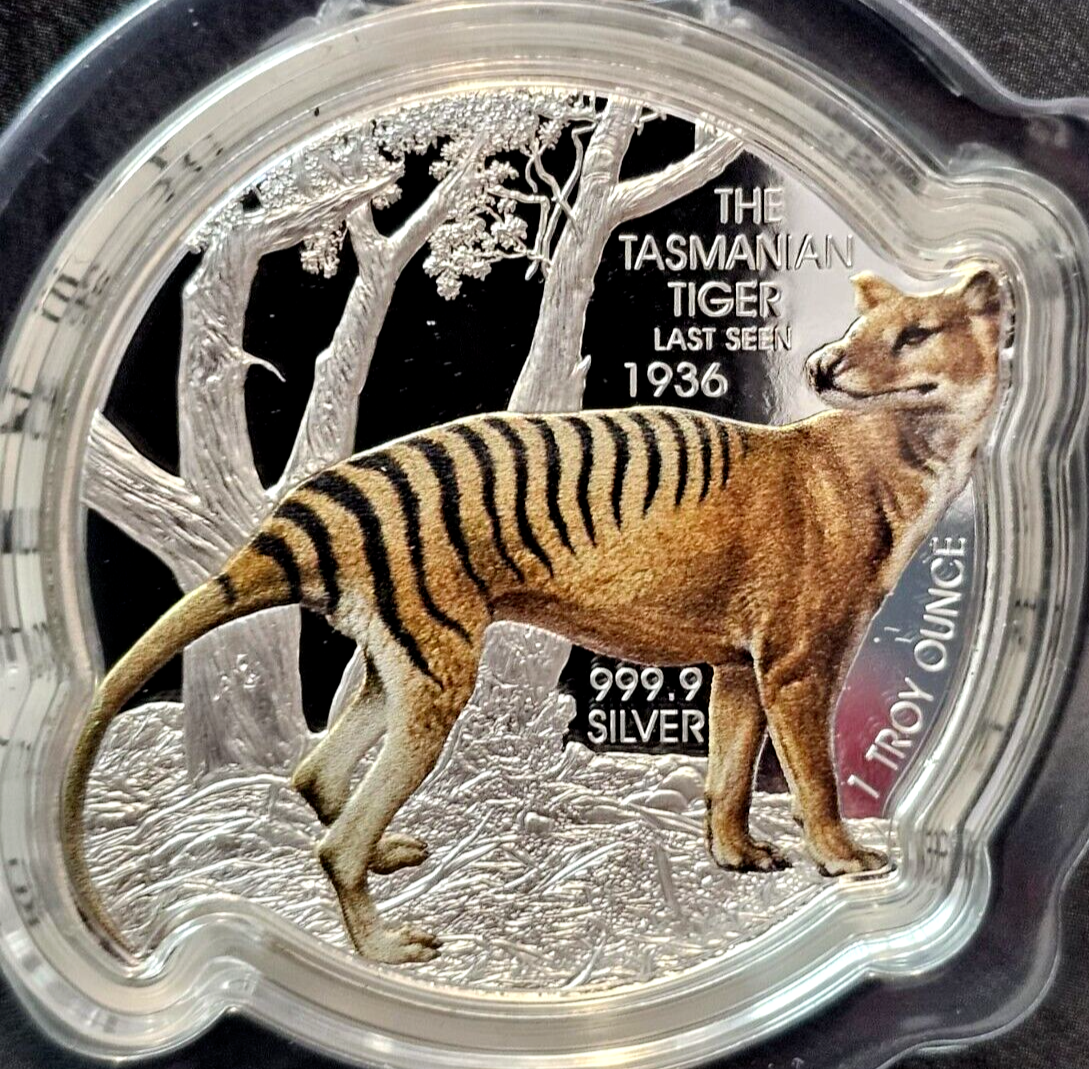 2021 Solomon Islands $2 Tasmanian Tiger 1oz Silver Coin | OGP | CoA